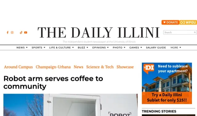 The Daily Illini article page